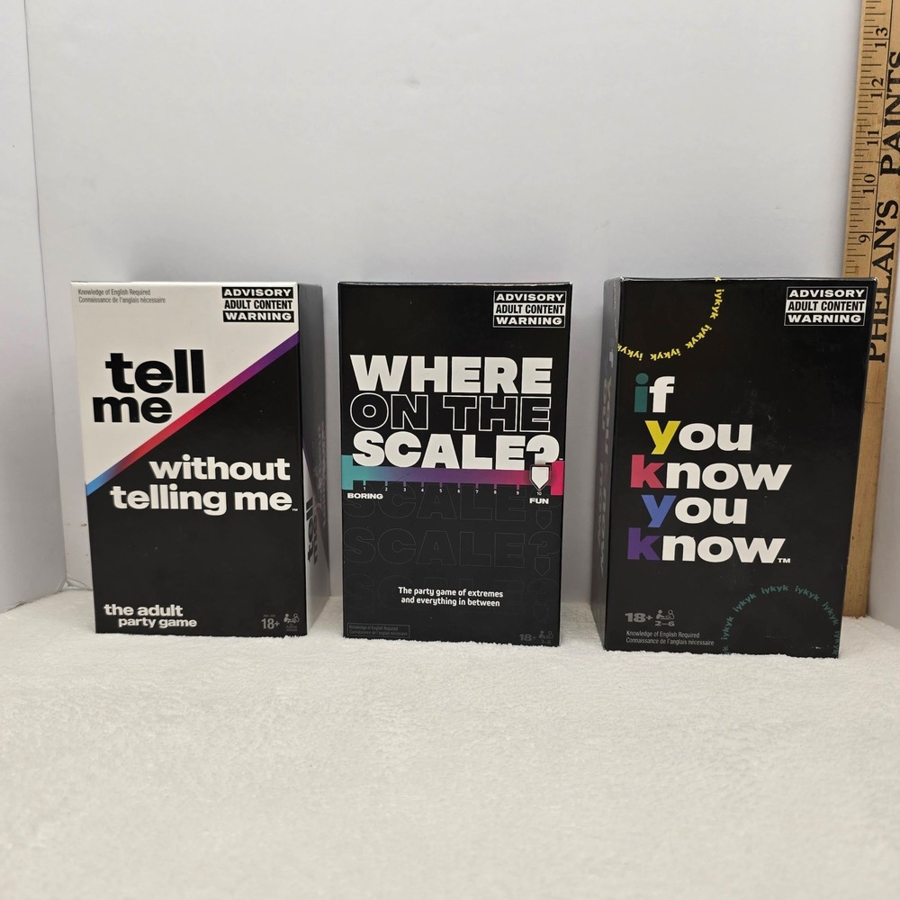 Adult Party Game Bundle Tell Me Without Telling Me Where On‎ The Scale IYKYK